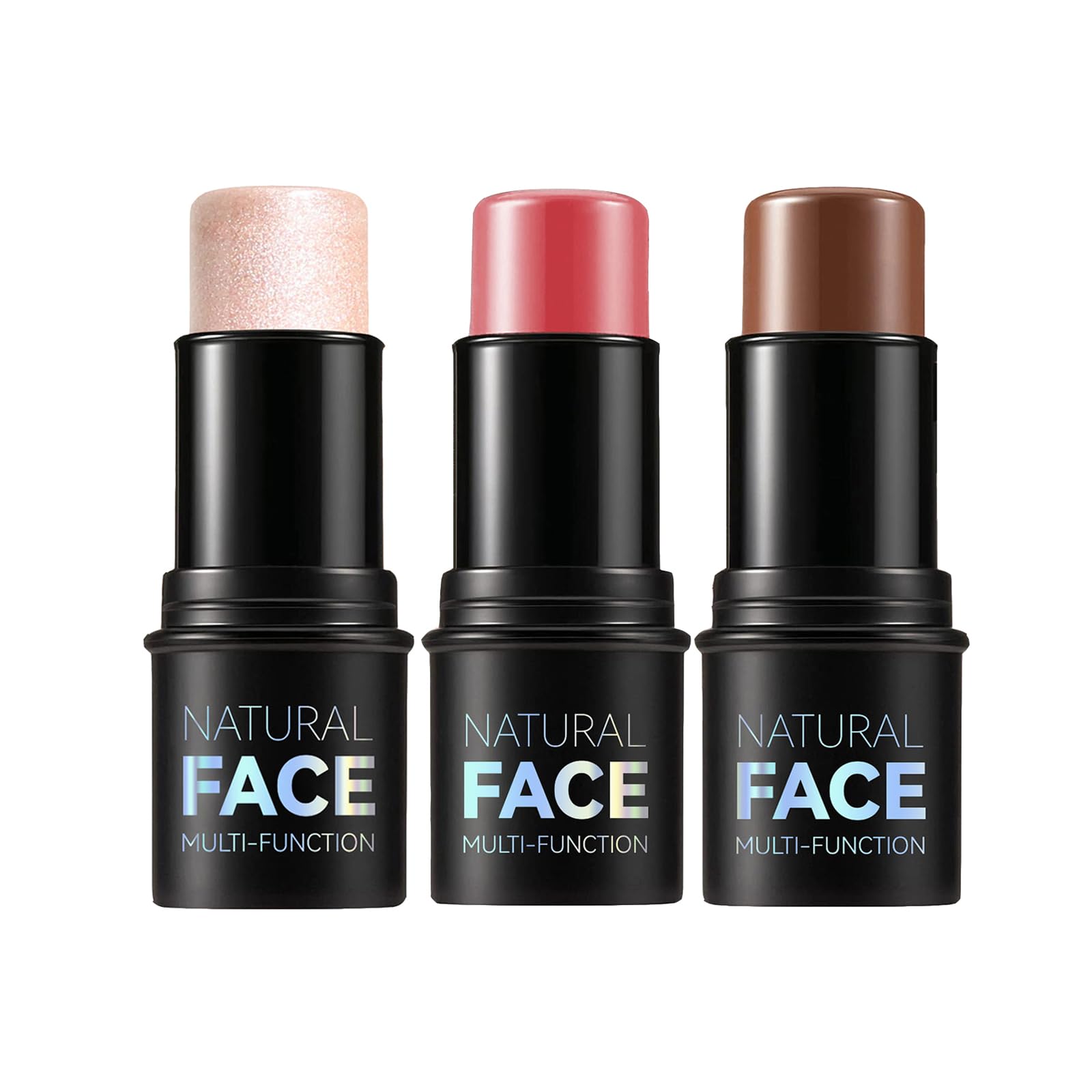 Highlight, Bronze and Blush Contour Stick, Professional Face Shaping & Contouring Stick Makeup, Easy to Apply with Buildable Coverage, Long Lasting & Waterproof (#2,5,6, medium)