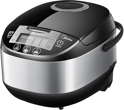 Midea 10 Cup Rice Cooker With Steamer 5 L 11 Multicook Fuzzy Logic LED Display