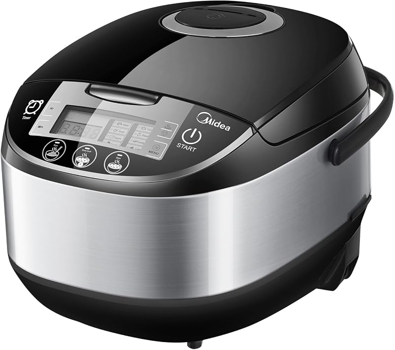 Midea 10 Cup Rice Cooker With Steamer 5 L 11 Multicook Fuzzy Logic LED Display