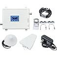 LyeXD Cell Phone Signal Booster 900/1800/2100MHz 2G/3G/4G Tri Band GSM DCS Mobile Signa Amplifier Repeater, Cell Signal Booster for Home with Adapter（Us Plug） Coverage Area Up to 150㎡/1614ft²