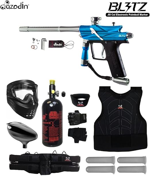 Azodin Blitz 3 Starter Protective HPA Paintball Gun Package Blue