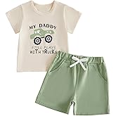Douhoow Baby Boys Easter 2 Piece Outfits Short Sleeve Round Neck Rabbit Embroidery Tops and Plaid Shorts Set