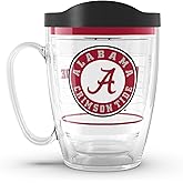 Tervis Made in USA Double Walled University of Alabama Crimson Tide Insulated Tumbler Cup Keeps Drinks Cold & Hot, 16oz Mug, Tradition