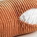 MIULEE Winter Fall Pack of 2 Orange Pillow Covers 20x20 Inch Soft Boho Striped Corduroy Throw Pillow Covers Decorative Square Cushion Cases Pillowcases for Sofa Bedroom Couch Home Decor.