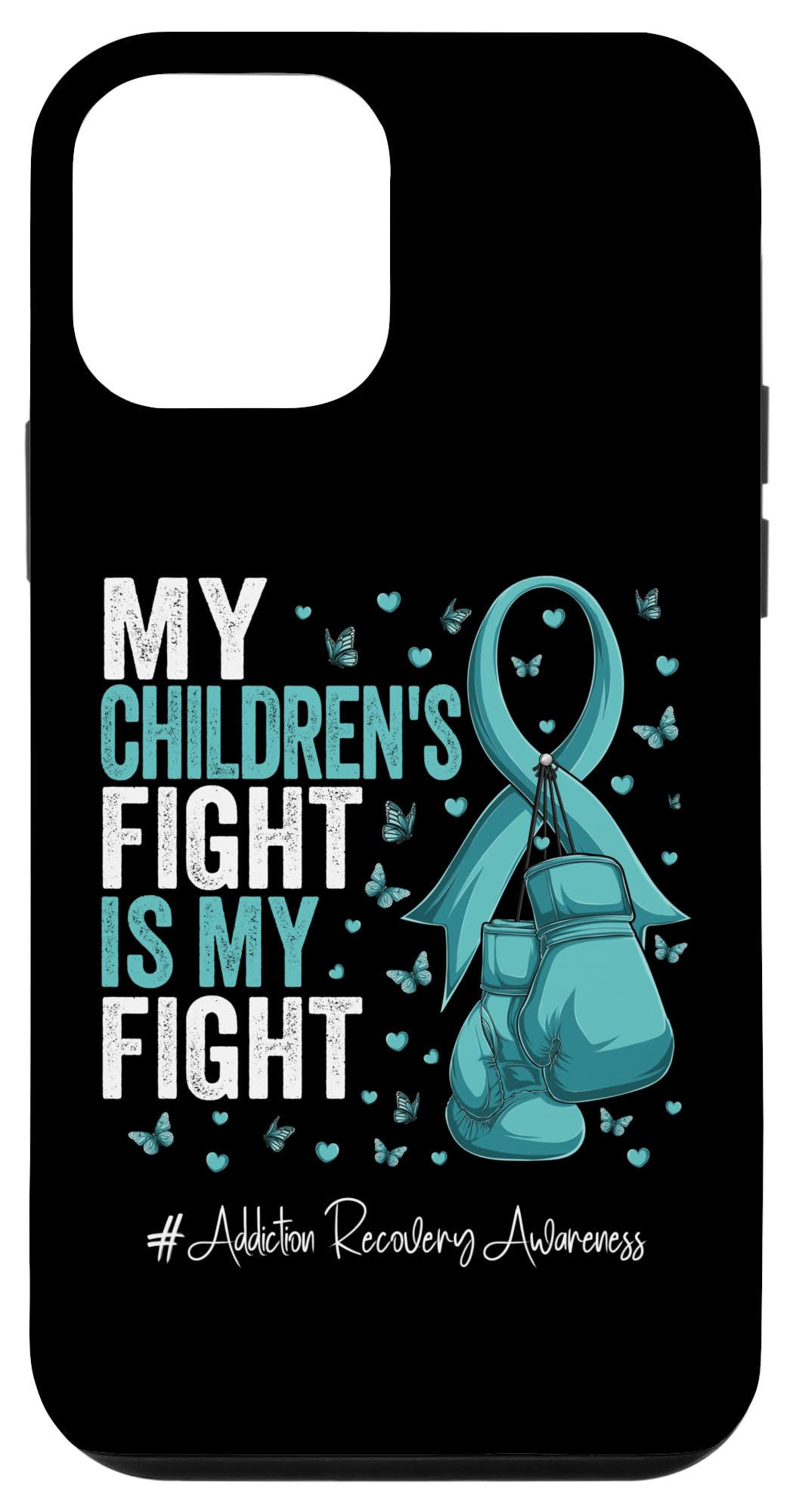 iPhone 12 mini Teal Ribbon Children Addiction Recovery Awareness Case