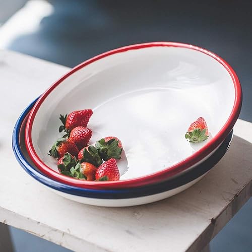 YumCute Home Enamel Plate, Enamelware Dinner Plate Serving