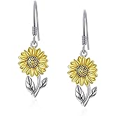 JDONL Daisy Flower Earrings for Women, Cute Sunflower Dangle Drop Earrings Gold Daisy Flower Hook Earrings Statement Jewelry