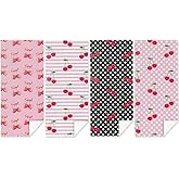 4 Pack Towels for Bathroom, Beach Towel, Microfiber Lightweight Beach Towels Oversized, Towel Accessories for Women Sister Friend Birthday Christmas Favors 32x71 IN, Cute Cherry Bow Lover Gift