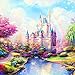 ANMUXI Full Drill Large Diamond Painting Kits for Adults 22x18'', 5D DIY Paint-by-Number Kits with Diamonds for Home Wall Decors Rainbow Castle 55x45 cm