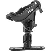 Scotty 0282-BK Baitcaster Rod Holder with Gearhead &amp; Track | Easily Install on Any Small Watercraft