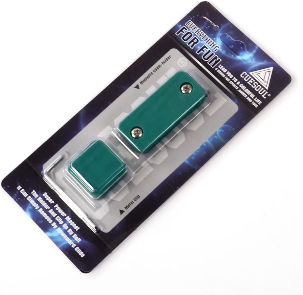 CUESOUL Billiards Snooker Magnetic Pool Cue Chalk Holder with Belt Clip (Green) - Image 3