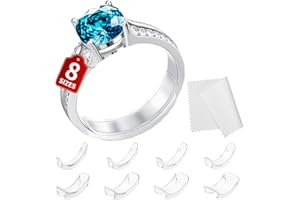 SYOFBT Ring Sizers for Loose Rings - 8 Pack Invisible Guards Resizer for Men and Women, Use 8 Width Sizes Easy-Clip Ring Adjuster, Spacers & Tighteners, Fit Almost Any Rings, Fits Bands Width to 1-8mm