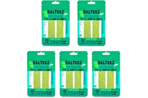 Salteez Beer Salt Strips: Real Salt & Lime Flavor Strips That Stick to Your Bottle, Can, or Cup - For a Perfectly Dressed Beer Anytime Anywhere! (Salt & Lime, 5 Pack)