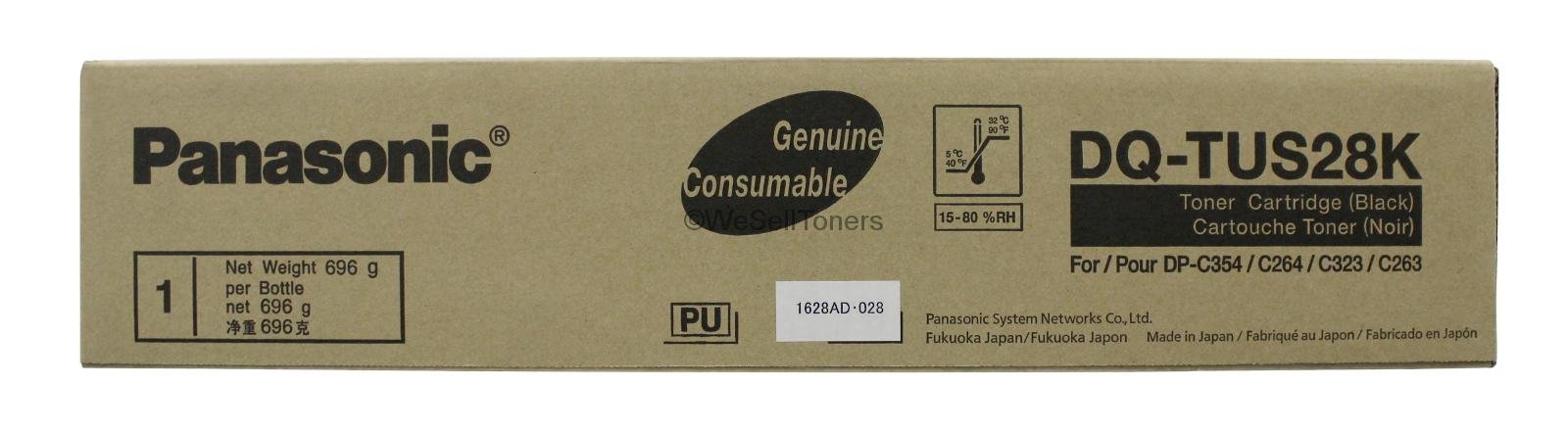 Panasonic DP-C354, C264, C323, C263 Black Toner (20,000 Yield), Part Number DQ-TUS28K