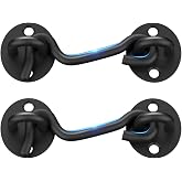 Barn Door Lock Latch Gate Latch Screen Sliding Door Hardware RV Accessaries | 2 Pack 4 Inch Hook and Eye Latch Stainless Steel Heavy Duty Cabin Hooks Door Latch for Wooden Fence Shed Door Window Cabinet