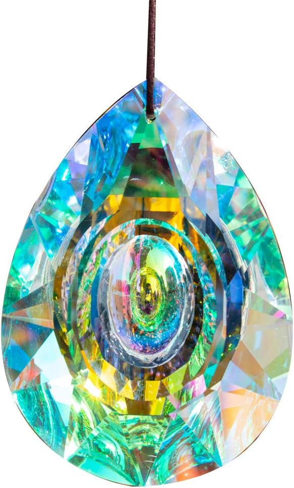 1PCS Colorful Lamp Prisms Parts Chandelier Glass Crystals Hanging Longan Drops Pendants 76mm