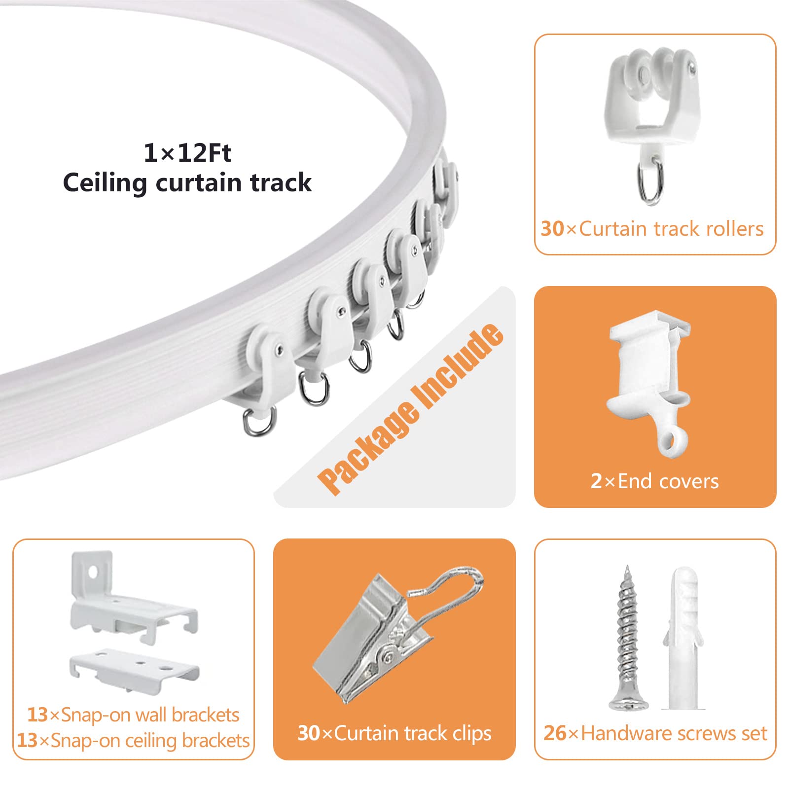 Mua TOKPLNU Ceiling Curtain Track, Flexible Bendable Curtain Track 12Ft