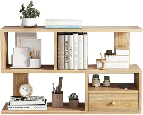 Amazon Co Jp デスクデスクトップ本棚学生用デスクトップ本棚出窓棚デスク収納ラック引き出し付き Color Wood Size 100cm ベビー マタニティ