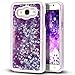 Galaxy J7 Case,J7 Case,NSSTAR Galaxy J7 [Liquid] [Glitter] Case,Creative Design Flowing Liquid Floating Bling Glitter Sparkle Stars Clear Hard Case for Samsung Galaxy J7 SM-J700 (Purple)