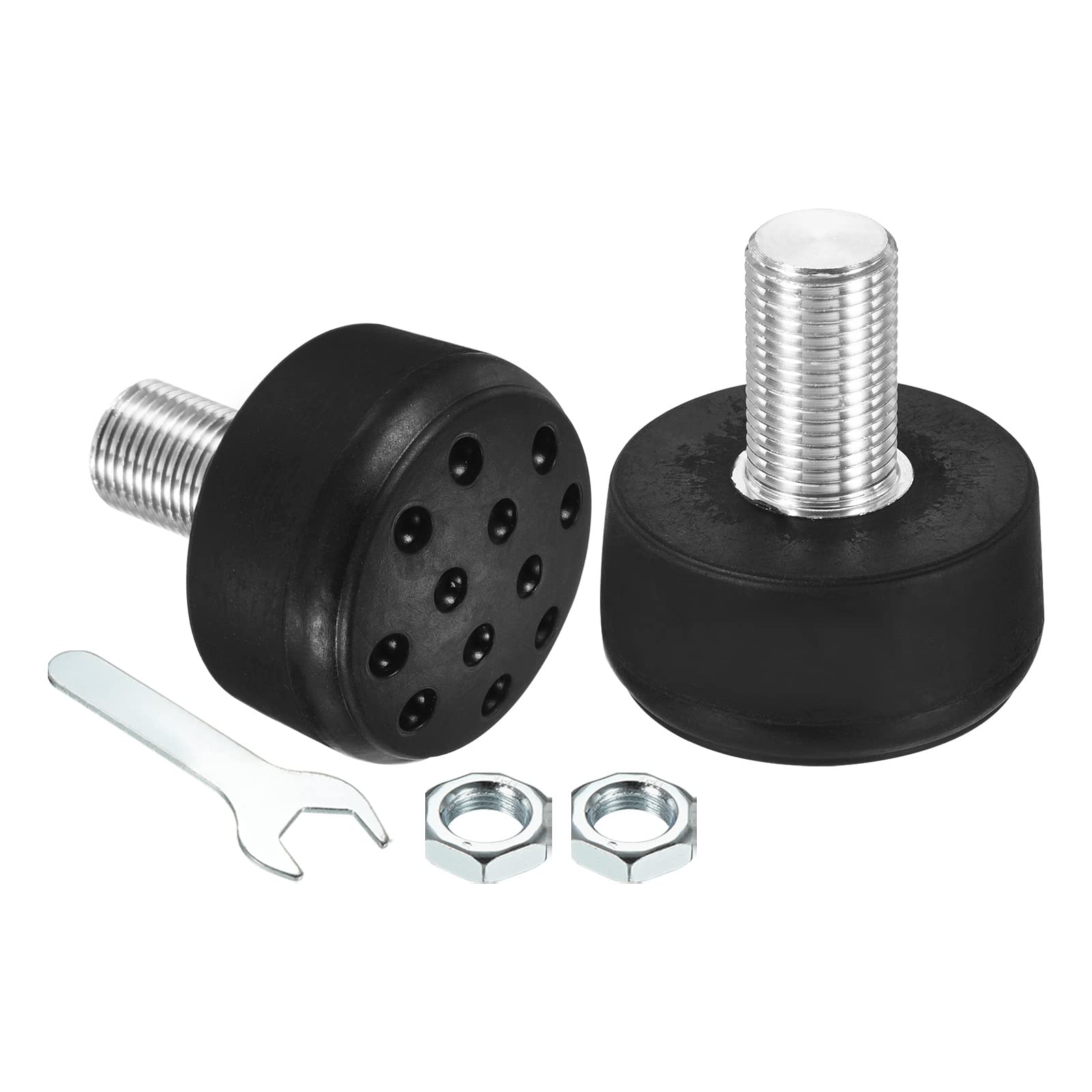 PATIKIL Roller Skate Toe Stops with 0.6'' Bolts, 1 Pair 82A Rubber Brake Stoppers Block with Holes for Roller Skate Accessories Replacement, Black