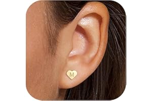 BLThing Heart Initial Earrings for Girls Kids Women - 18K Gold Filled Heart A-Z Initial Letter Earrings Teen Girls Gifts Trendy Stuff Birthday Gift for 5 6 7 8 9 10 Year Old Girl Gifts