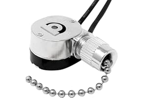 ZE-109M E89885 2 Wire Pull Light Switch Replacement with Metal Body Repair Kit On-Off 1 Circuit 1 Position SPST 6A125VAC 3A25