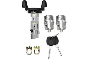 BOBULUO Car Ignition New Switch Lock Cylinder with Keys with Pair Front Door Lock Cylinder Fit for Chevy Express 1998-2005 S10 for Tahoe for Suburban for Sierra for Yukon OE 704600 + 702912 X2 + 598007 X2