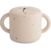 mushie Silicone Snack Cup | Spill Proof Food Container for Toddler and Baby (Vanilla Confetti)