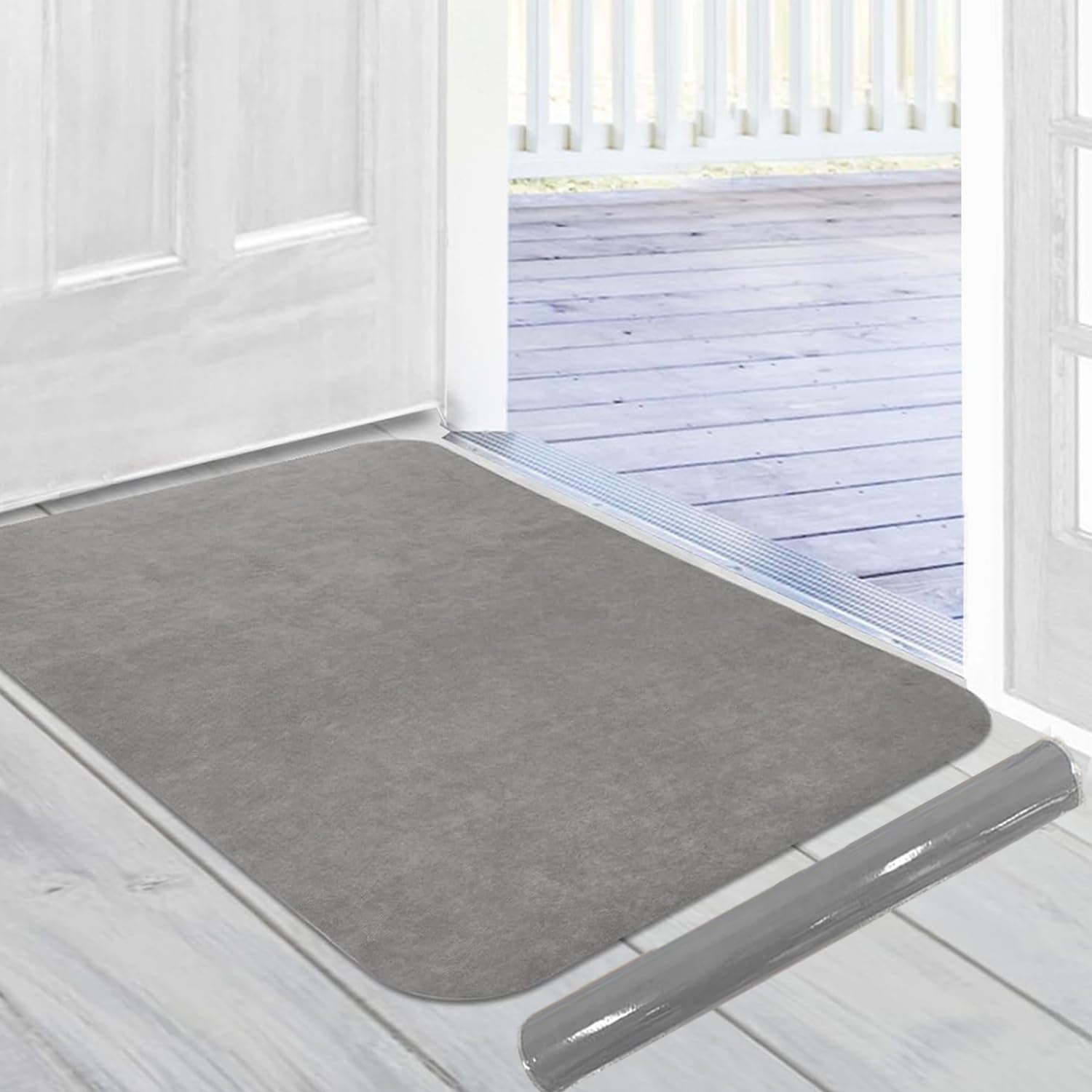 Jlyjlyfu Ultra Thin Door Mat Indoor, 2.6MM Durable Super Thin Door Mat Washable Door Mats Non Slip Inside Door Mat Dirt Trapper Indoor Door mats Low Profile Entrance Doormat, Absorbent Kitchen Rug