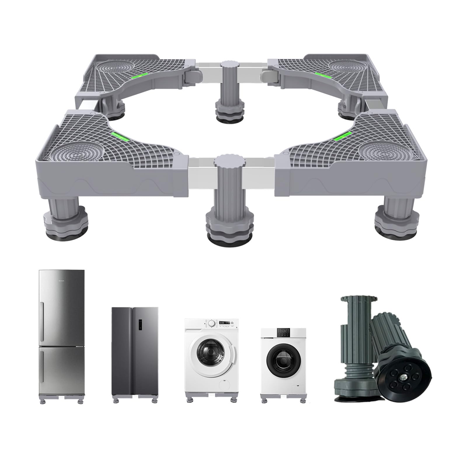 Photo 1 of EclatBain Mini Fridge Stand With 6 Strong Feet Universal Washer and Dryer Pedestals 16.5"-26.7" Adjustable Appliance for Fridge Stand,Washing Machine Stand, Dryer Stand, Laundry Pedestal (GRAY)