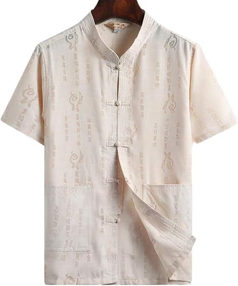 Amazon Co Jp Neusen Flax Shirt Short Sleeve Men S Open Collar Shirt Tang Clothing Chinese Buttons Tops Summer Clothes Casual Shirt With Pockets Clothing Accessories