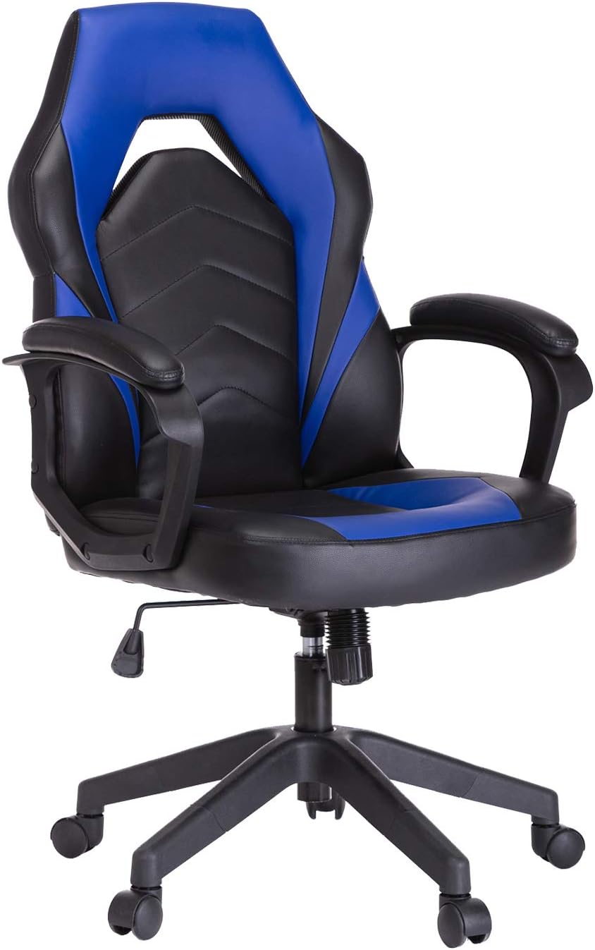 SMUGCHAIR Racing Gaming Chair Executive Bonded Leather Computer Office Chair with Adjustable Height and Padding Armrest