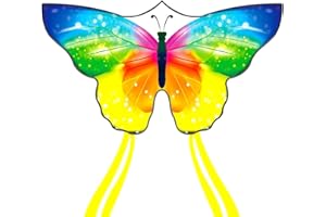 Flying Hoofer Large Butterfly Kite for Adults and Kids Ages 4-8 & 8-12 Easy to Fly, 55''X28'' Single Line Kite for Outdoor, Park or Beach.