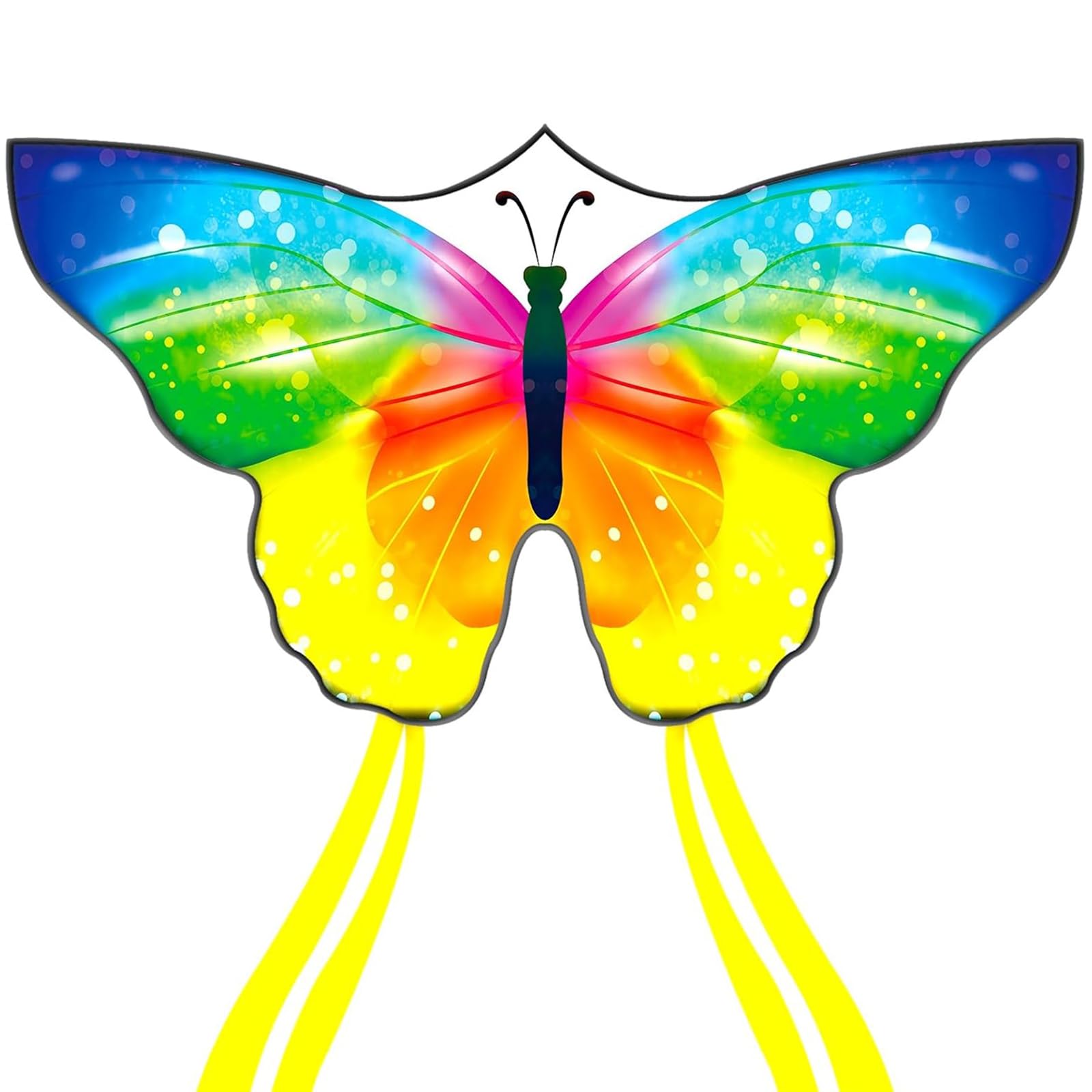 Flying Hoofer Large Butterfly Kite for Adults and Kids Ages 4-8 & 8-12 Easy to Fly, 55''X28'' Single Line Kite for Outdoor, Park or Beach.(Candy Color)