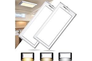 SFNN 2 Pack RV Lights Interior,3 Color RV LED Super Bright Fixture,12V RV Ceiling Dome Light with ON/Off Dimmable Switch Energy Saving for RV/Camper/Car/Trailer/Boat (Warm+Natural+Cold Light)