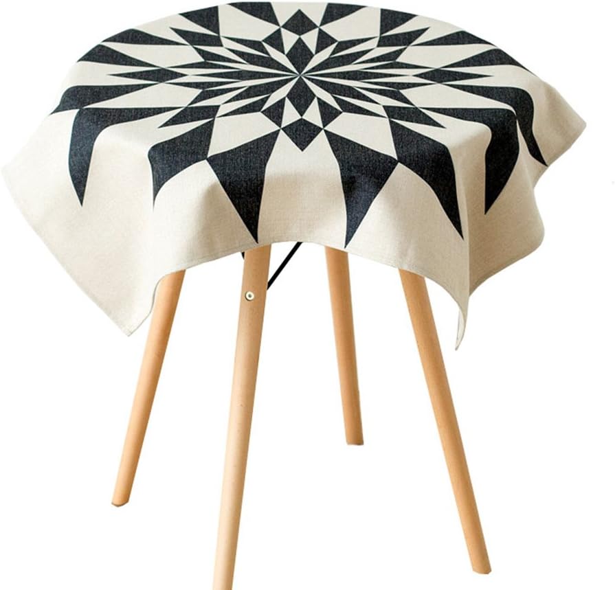 Qiao jin Tablecloth Cotton Linen Tablecloth Nordic Geometric Tablecloth Table Cloth Small Round Tablecloth Square Tea Table Cloth (Size : 140 * 140cm)