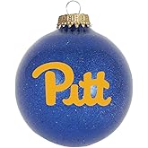 Pitt Panthers Sparkle Ornament, 3.25 Inch Blown Glass Christmas Ornament with Official NCAA Team Logo and Colors