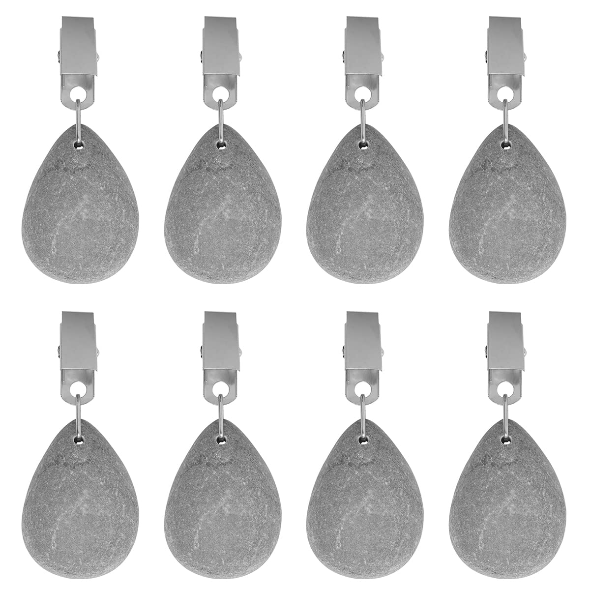 WANGCL 8PCS Tablecloth Weights Tablecloth Pendant With Stainless Steel Clip large counterweight For Outdoor Family Dinner Garden Party Weddin-Drop Shape Gray
