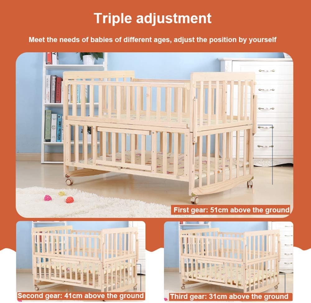 Amazon 木製のベビーベッドベッド ディズニークッションベビーベッド新生児で広がったツインは 収納付き取り外し可能な高められたガードレール ベビーベッドサイドクリブでスペースを節約し シェイカーデスクプレイベッドに変えることができます 乳幼児用ベッド