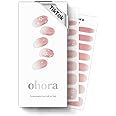 ohora Semi Cured Gel Nail Strips (N Blossom) - Nude, Ombre, Works with Any UV/LED Lamps, Salon-Quality, Long Lasting, Easy to Apply & Remove - Includes 2 Prep Pads, Nail File & Wooden Stick