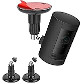 2Pack Adhesive Wall Mount for Ring Stick Up Cam &amp; Ring Outdoor Cam Plus, 360 Degree Adjustable Screwless Bracket for Your Surveillance Camera, 2 Ways Installation Without Drilling (Black)