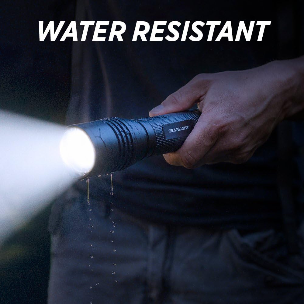 GearLight High-Powered LED Flashlight S2000 - Brightest High Lumen Light with 5 Modes, Zoomable, and Water Resistant I Powerful Camping and Emergency Flashlights - - 