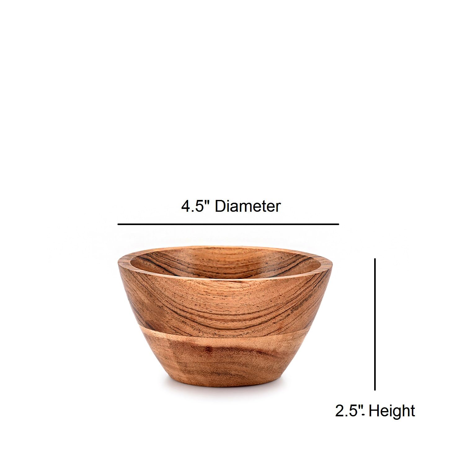 NIRMAN Acacia Wood Bowl Sets of 4 for Kitchen Meal Party and Nuts, Candy, Appetizer, Snacks, Olive (4.5" x 4.5" x 2.5") - Image 5