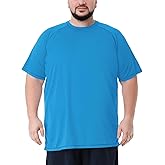 Idtswch Mens Big &amp; Tall Swim Shirt UPF 50+ Rash Guard Quick Dry (2XL-8XL)