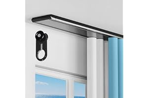 VinLeap Double Ceiling Curtain Track, Heavy Duty Curtain Track, Double Row Curtain Track for Living Room Bedroom Hospital, Easy Install(Black,3.7m(12.1ft))