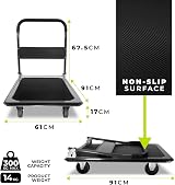 WMR Heavy-Duty Alloy Steel Platform Trolley 300kg Foldable Wheels view 5