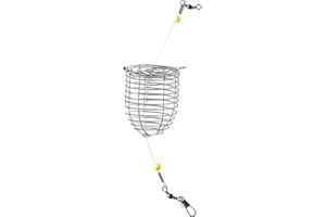 DRCHOER Carp Fishing Bait Cage: 10-Piece Stainless Steel Carp Rig Feeder - Catfish Bait Holder Fishing Rig Attachment