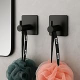 The Bog Standard Black Towel Holder 2 Pack Self Adhesive 304 Stainless Steel No view 4