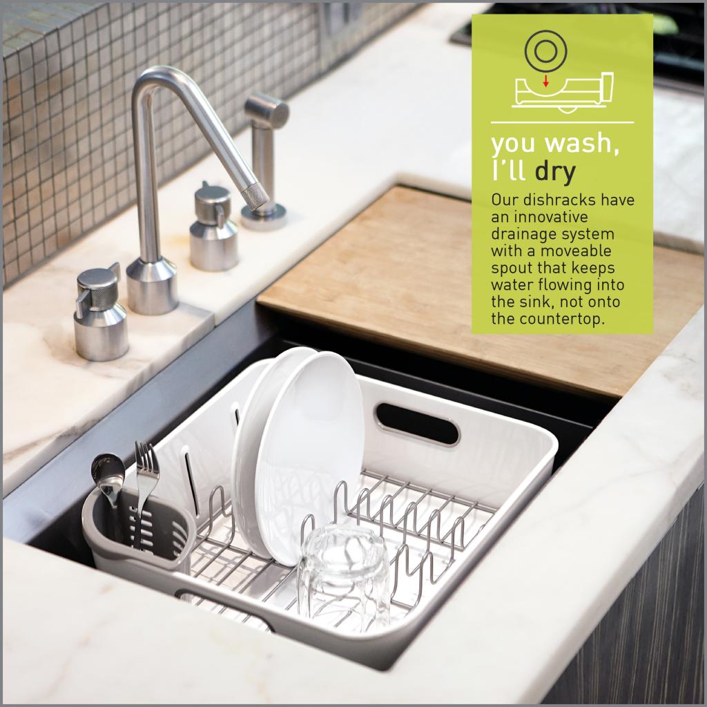 simplehuman Plastic Compact Dishrack White Amazon.co.uk Kitchen & Home