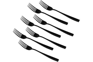 Dehouse 16 Pieces Stainless Steel Dinner Forks Set, Black Stainless Steel Table Forks